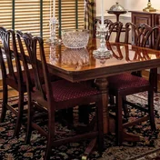 Dining table and six chairs